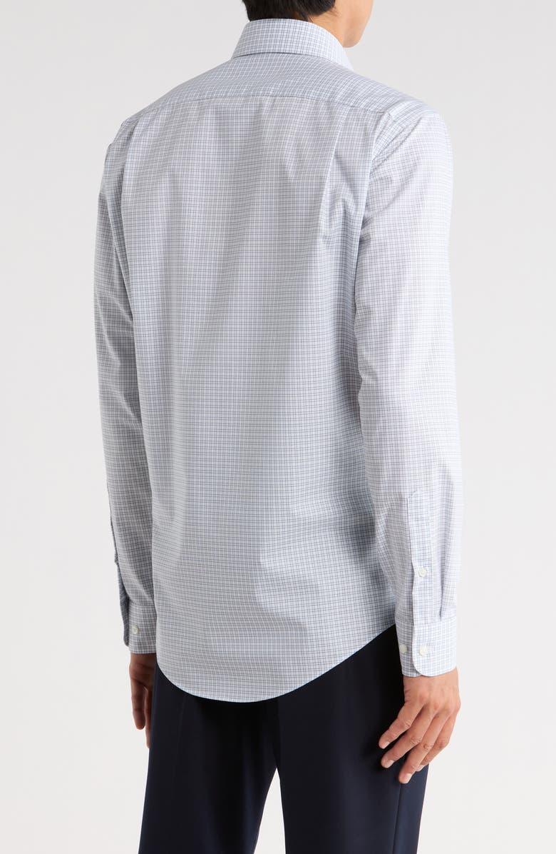 NORDSTROM RACK Trim Fit Grid Dress Shirt, Alternate, color, Blue Oliver Plaid