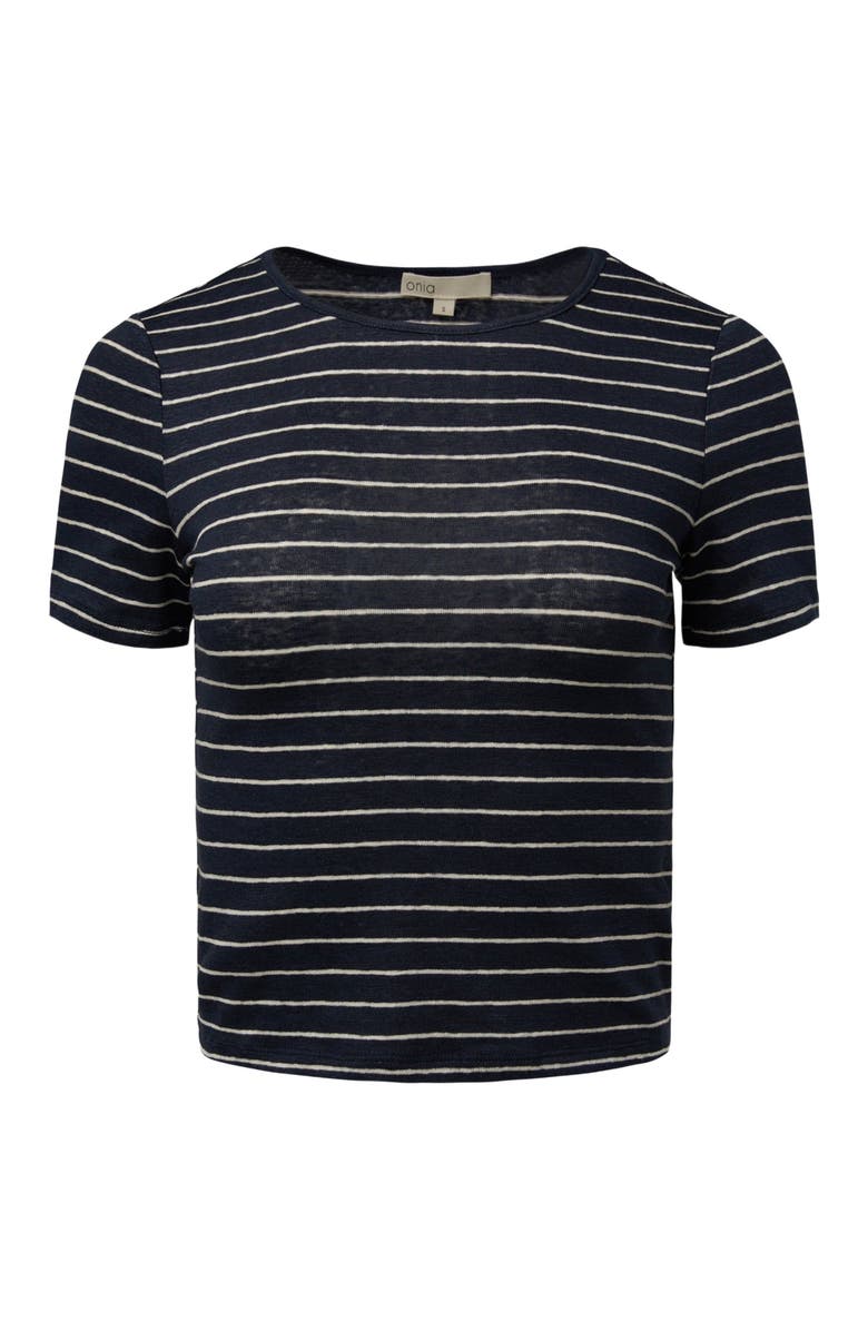 Onia Linen Jersey Baby Tee, Alternate, color, 