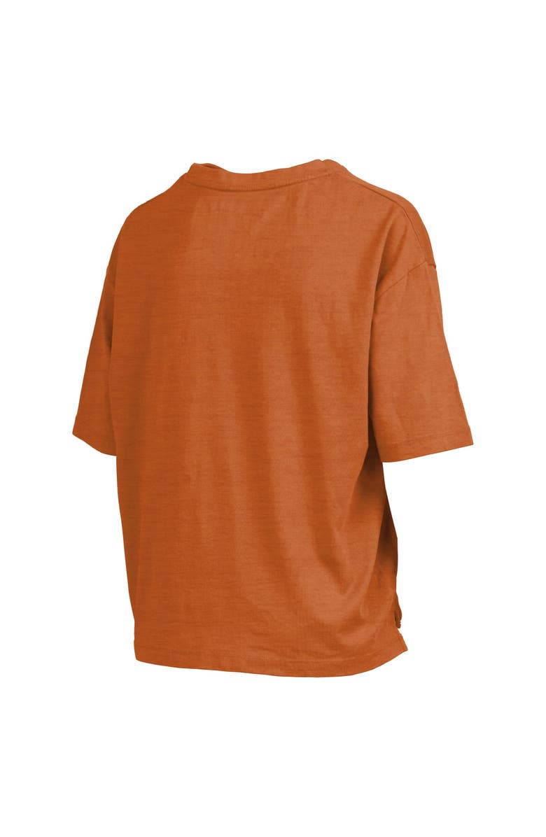 PRESSBOX Women's Pressbox Texas Orange Texas Longhorns Nelson Arch Over Logo Waist Length Oversized Slub T-Shirt, Alternate, color, Burnt Orange