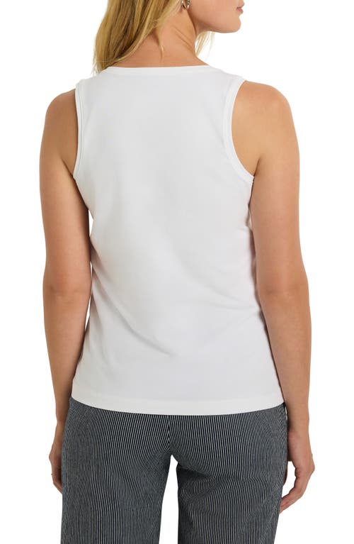 Nic + Zoe Nic+zoe Perfect Stretch Cotton Knit Tank In Paper White