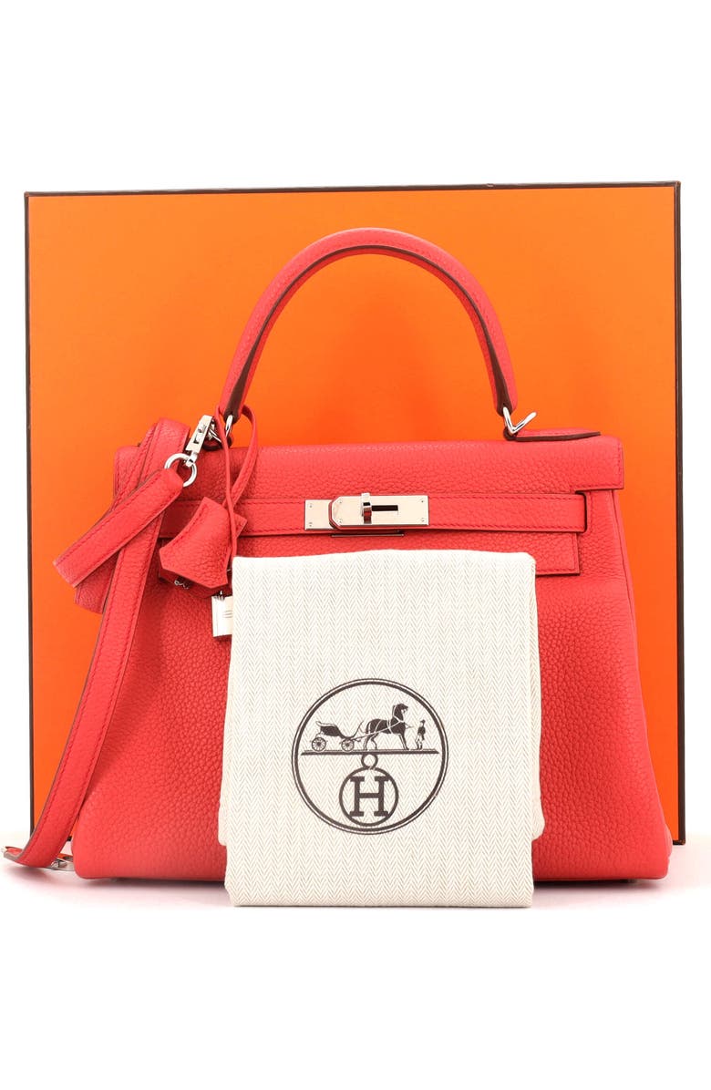 Pre-Owned Hermes Kelly Handbag Pink Togo with Palladium Hardware 28, Alternate, color, Bougainvillier