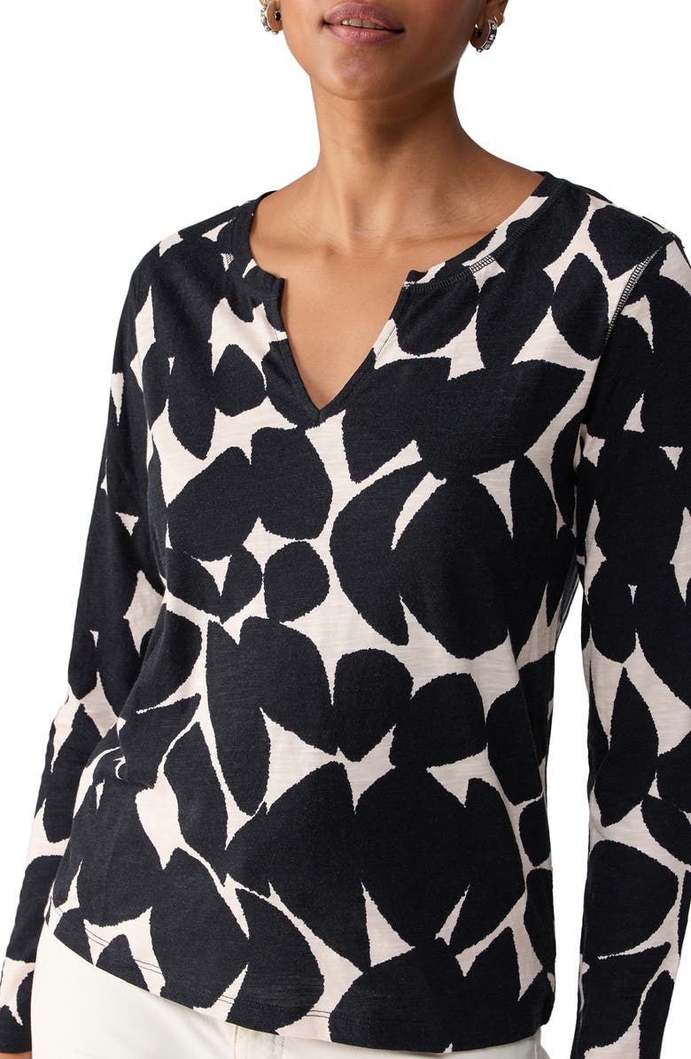 Sanctuary Print Split Neck Knit Top, Alternate, color, 