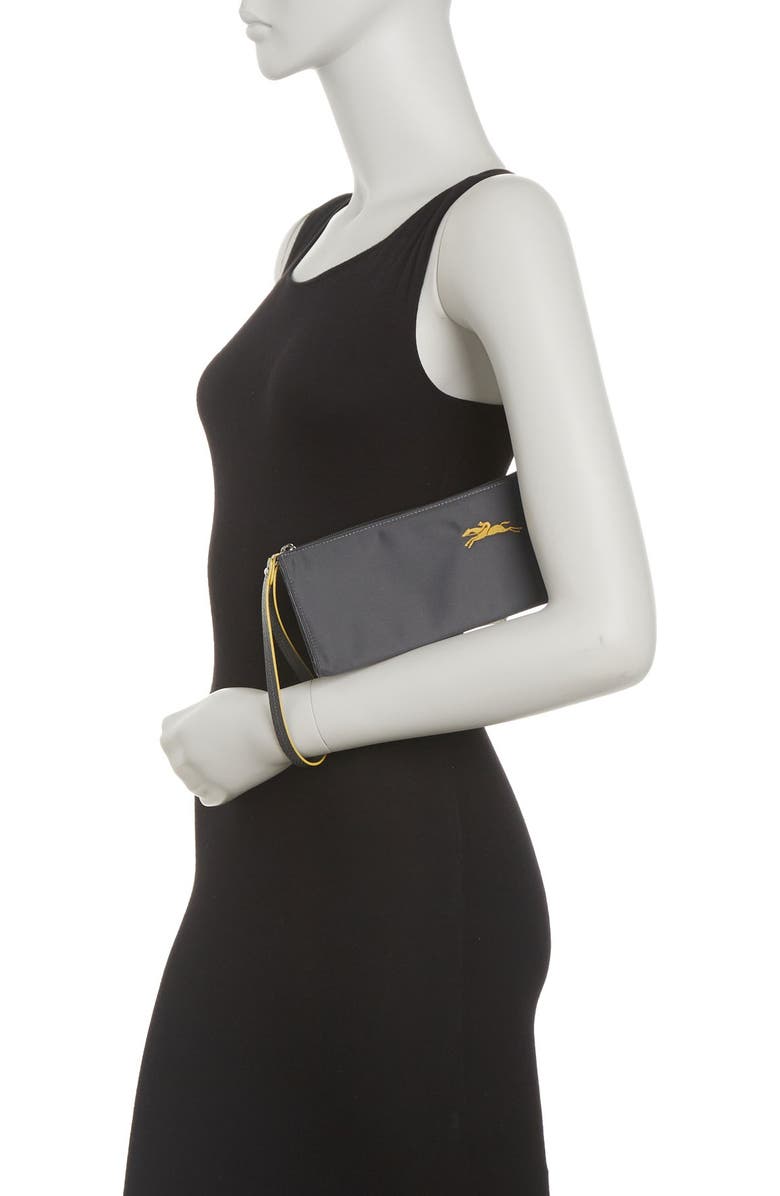 Longchamp Le Pliage Club Flat Wristlet, Alternate, color, Gun Metal