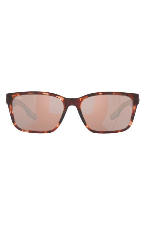 Palmas 57mm Polarized Rectangular Sunglasses