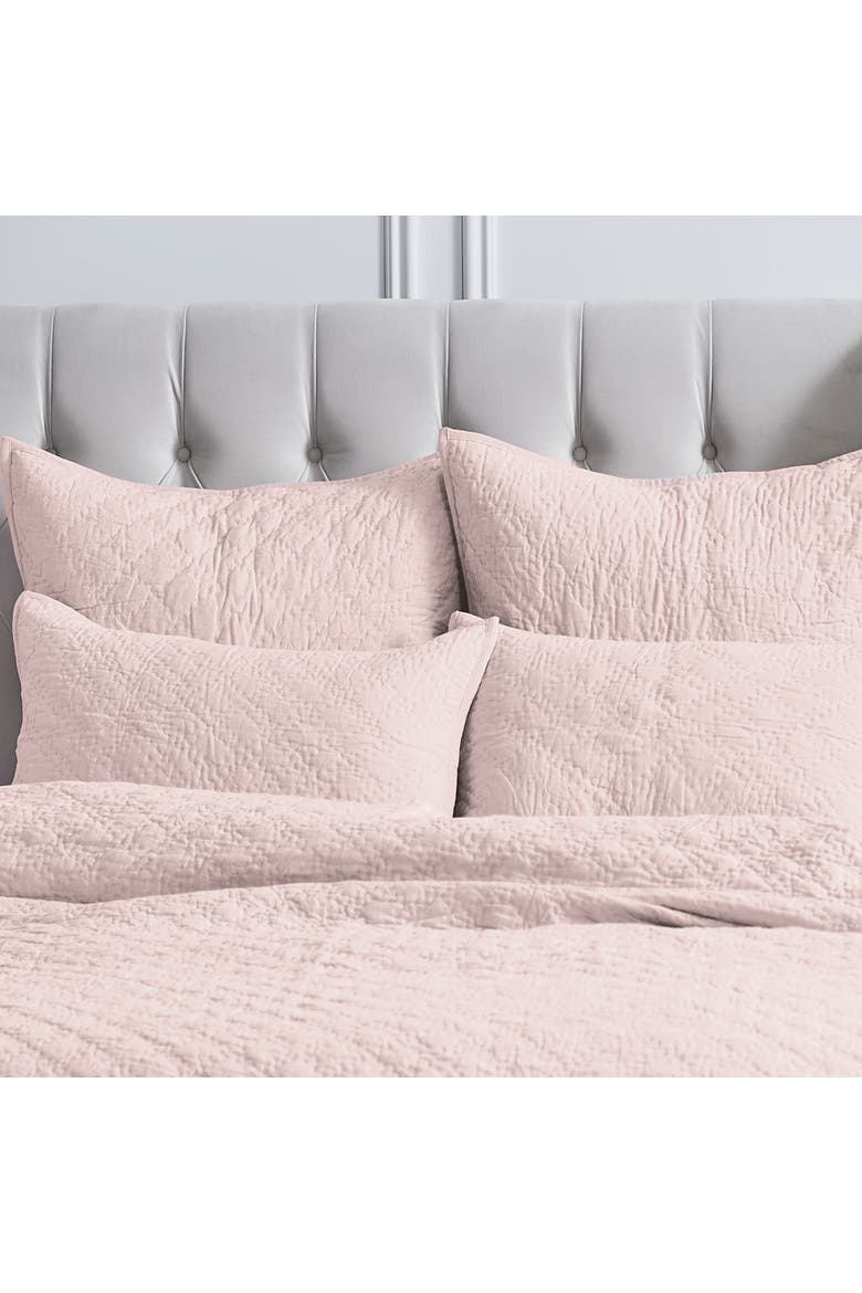 Sutton Rosewood 100% Cotton Bed Quilt Set, Alternate, color, Pink