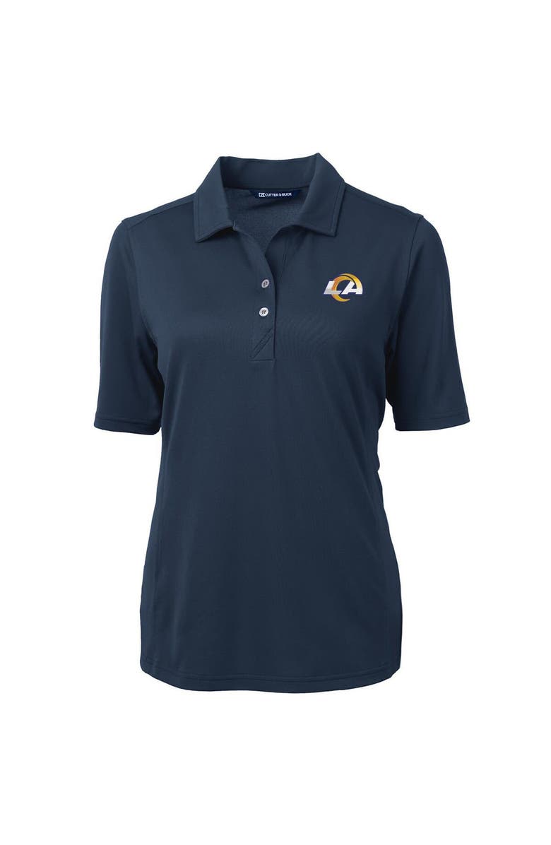 Cutter & Buck Women's Cutter & Buck Navy Los Angeles Rams Virtue Eco Pique Recycled Polo, Alternate, color, 