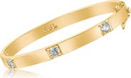 CZ by Kenneth Jay Lane Cubic Zirconia Station Bangle Bracelet