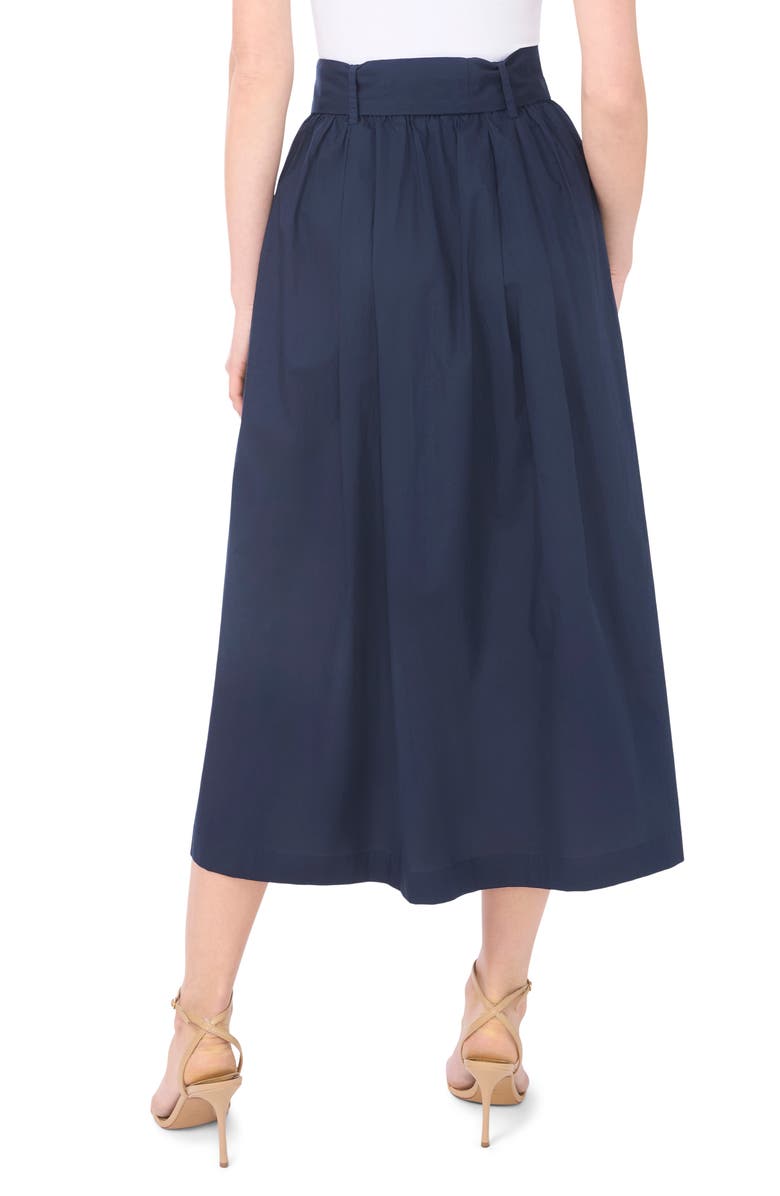 1.STATE Tie Waist Pleated Cotton Midi Skirt, Alternate, color, Indigo Night