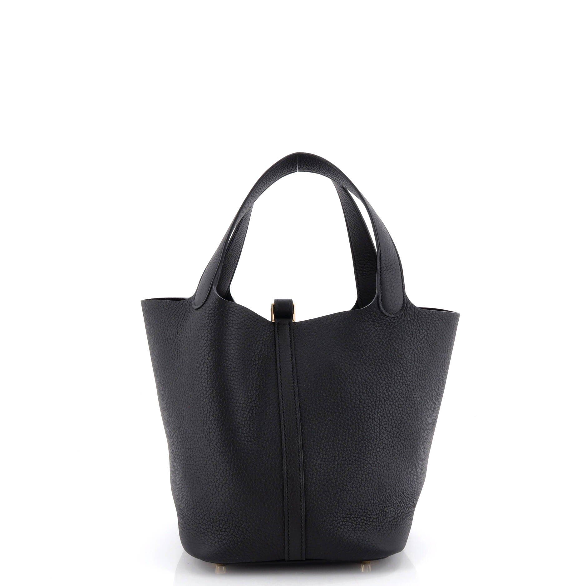 Picotin Lock Bag Clemence MM, Alternate, color, Noir