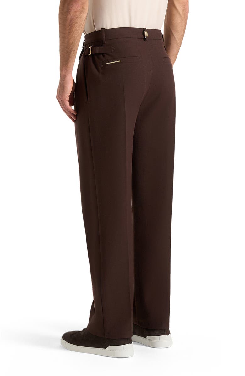 Manière De Voir Pierre Relaxed Fit Pleated Tailored Trousers, Alternate, color, Brown