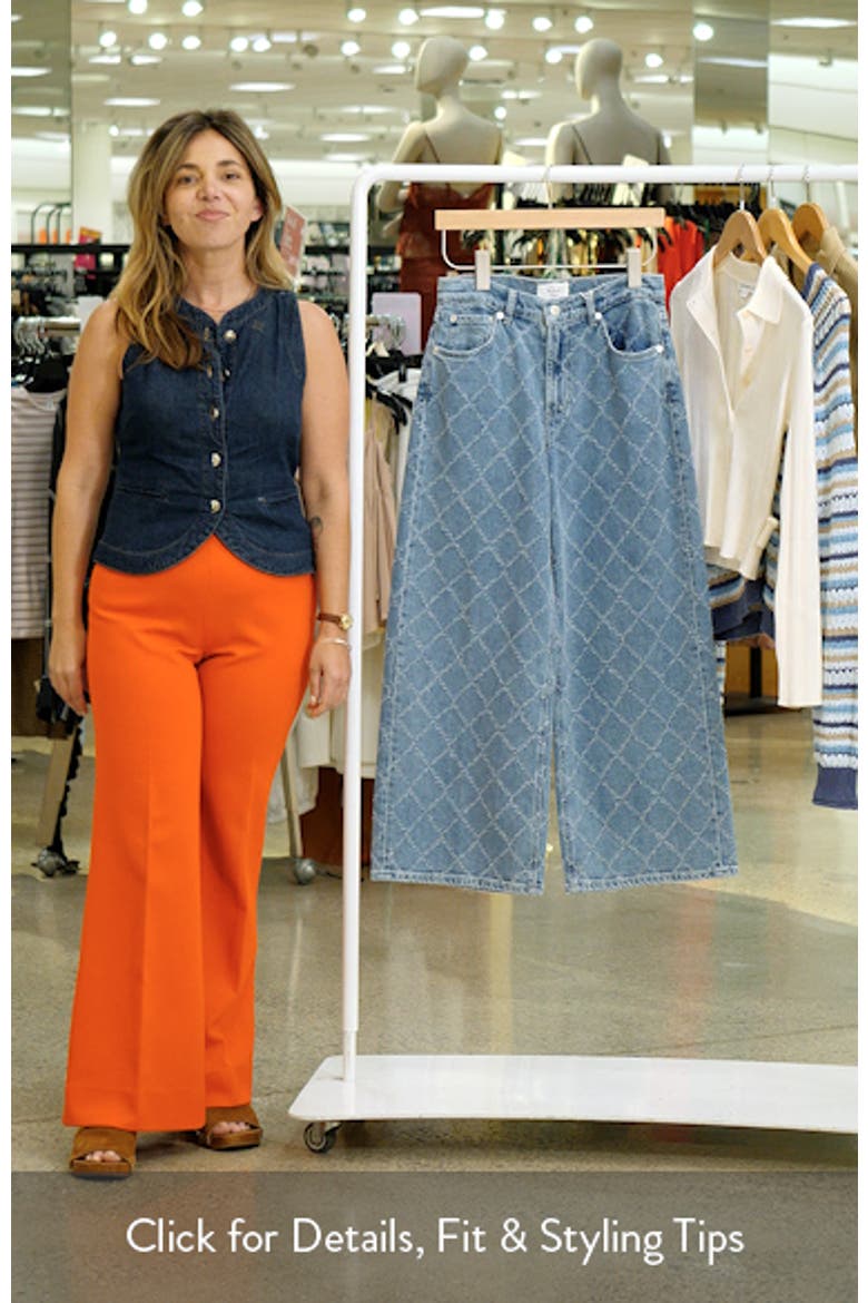 Belmont Diamond Distressed High Waist Wide Leg Jeans video
