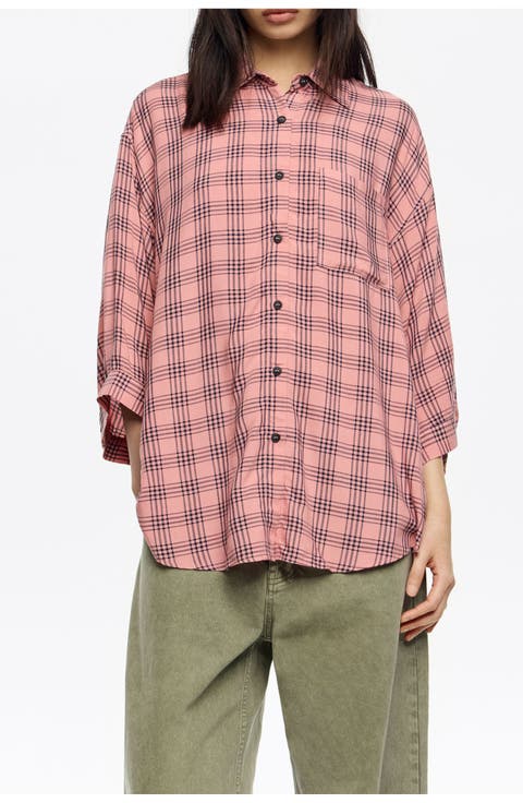 Checked 3/4-Sleeve Shirt