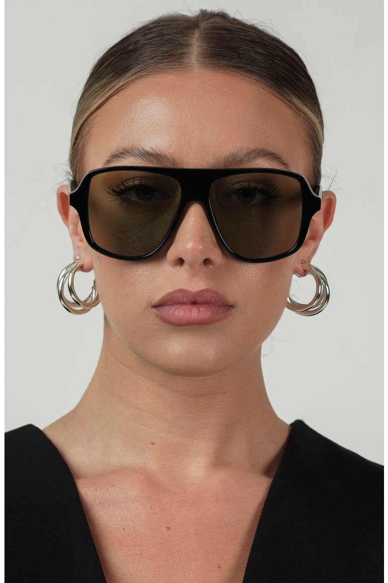 Mikki Navigator Sunglasses, Alternate, color, BLACK/ GREEN