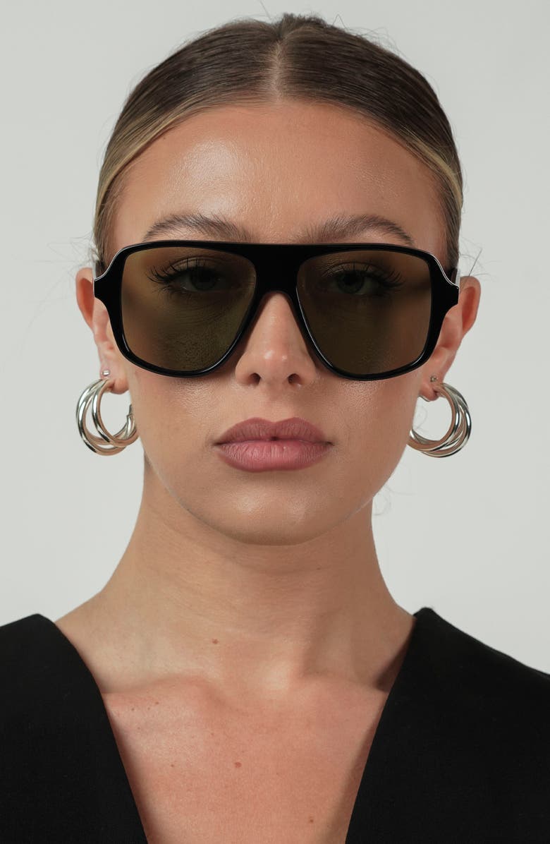 OTRA EYEWEAR Mikki Navigator Sunglasses, Alternate, color, Black/ Green