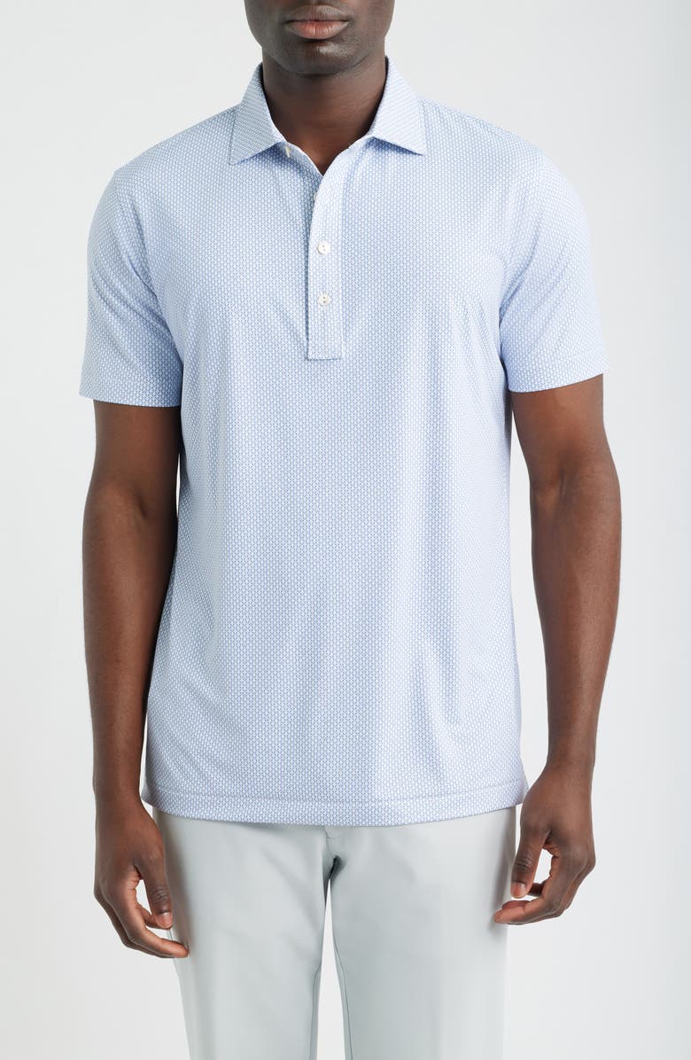 Peter Millar Microprint Performance Jersey Polo, Main, color, White