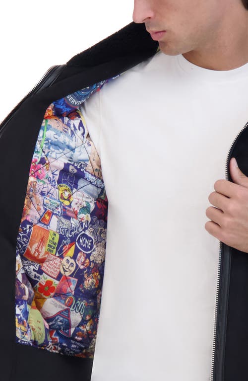 Robert Graham Faux Suede Bomber Jacket In Black