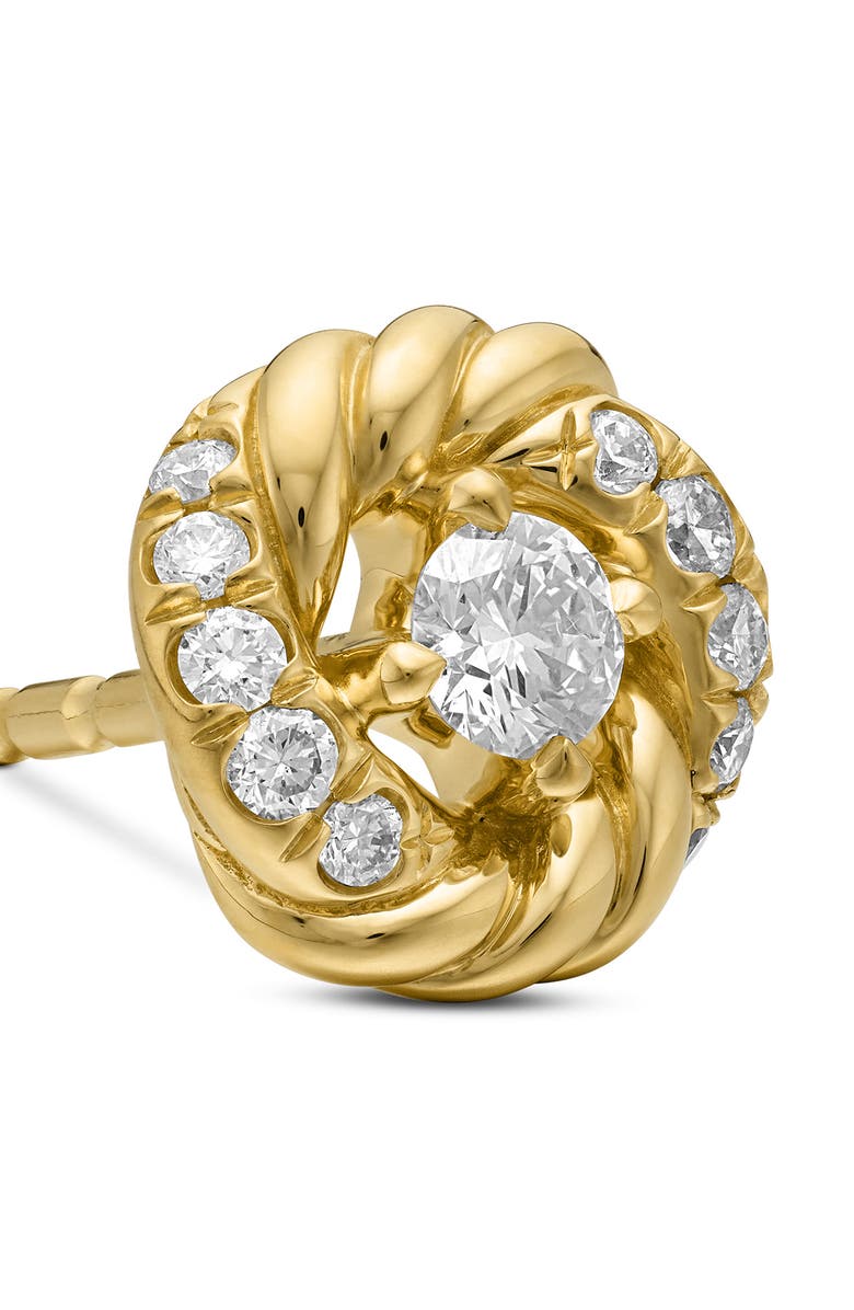 David Yurman Petite Infinity Stud Earrings in 18K Gold with Diamonds, Alternate, color, 