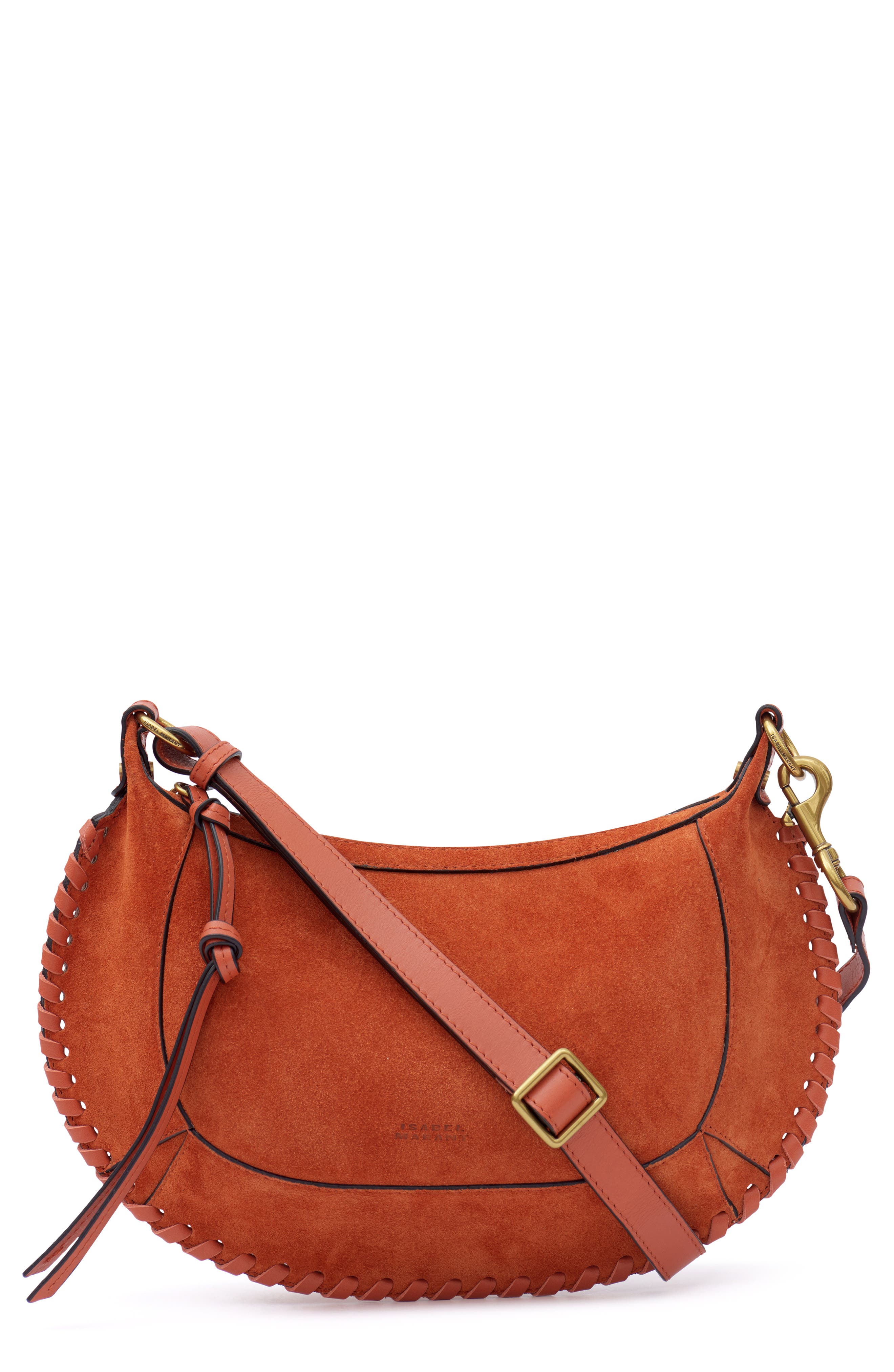 Isabel Marant Oskan Moon Suede Shoulder Bag, Main, color, 