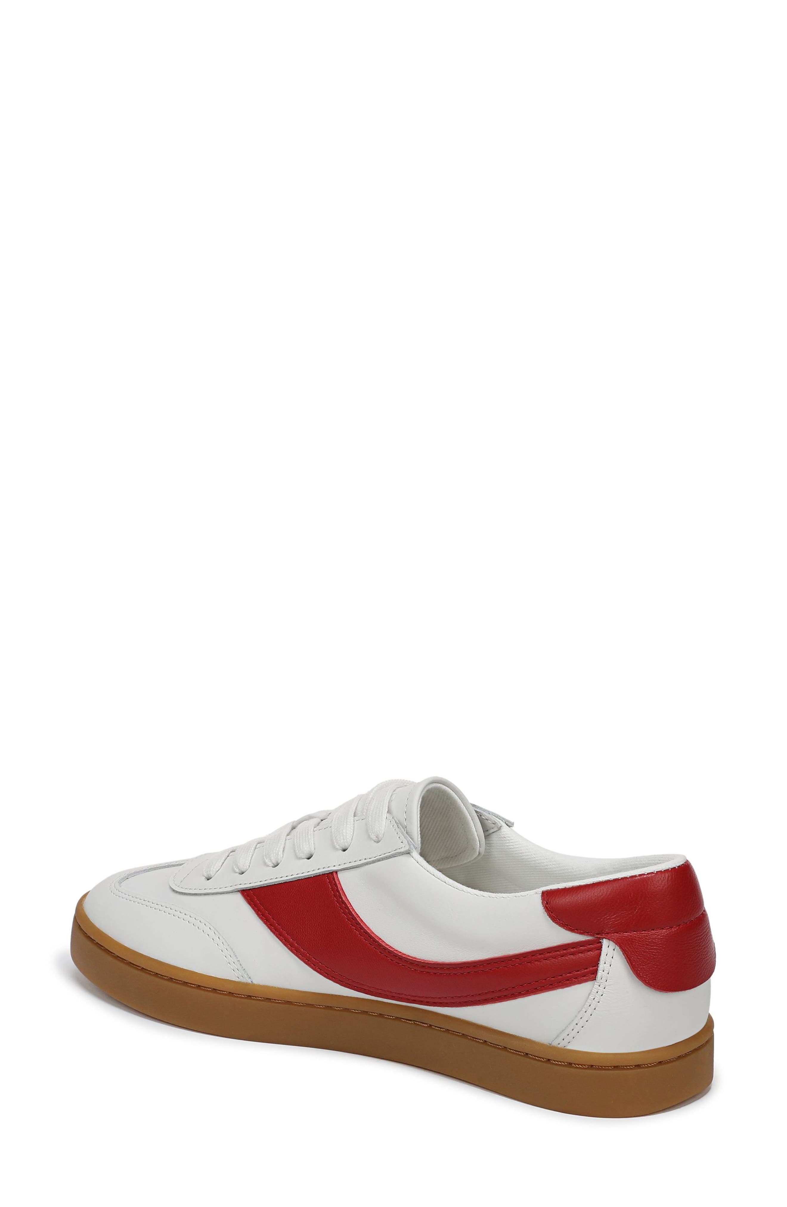 Korrin Sneaker, Alternate, color, CHALK WHITE/DEEP CRIMSON
