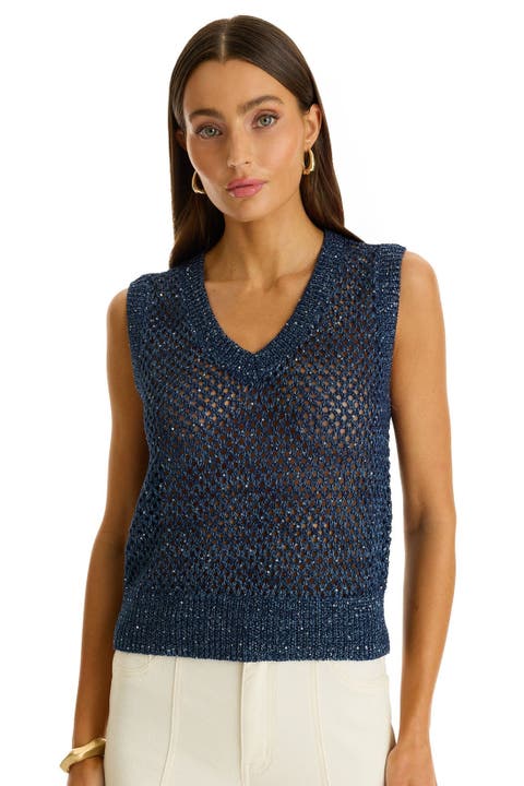 Addison Sequin Crochet Top