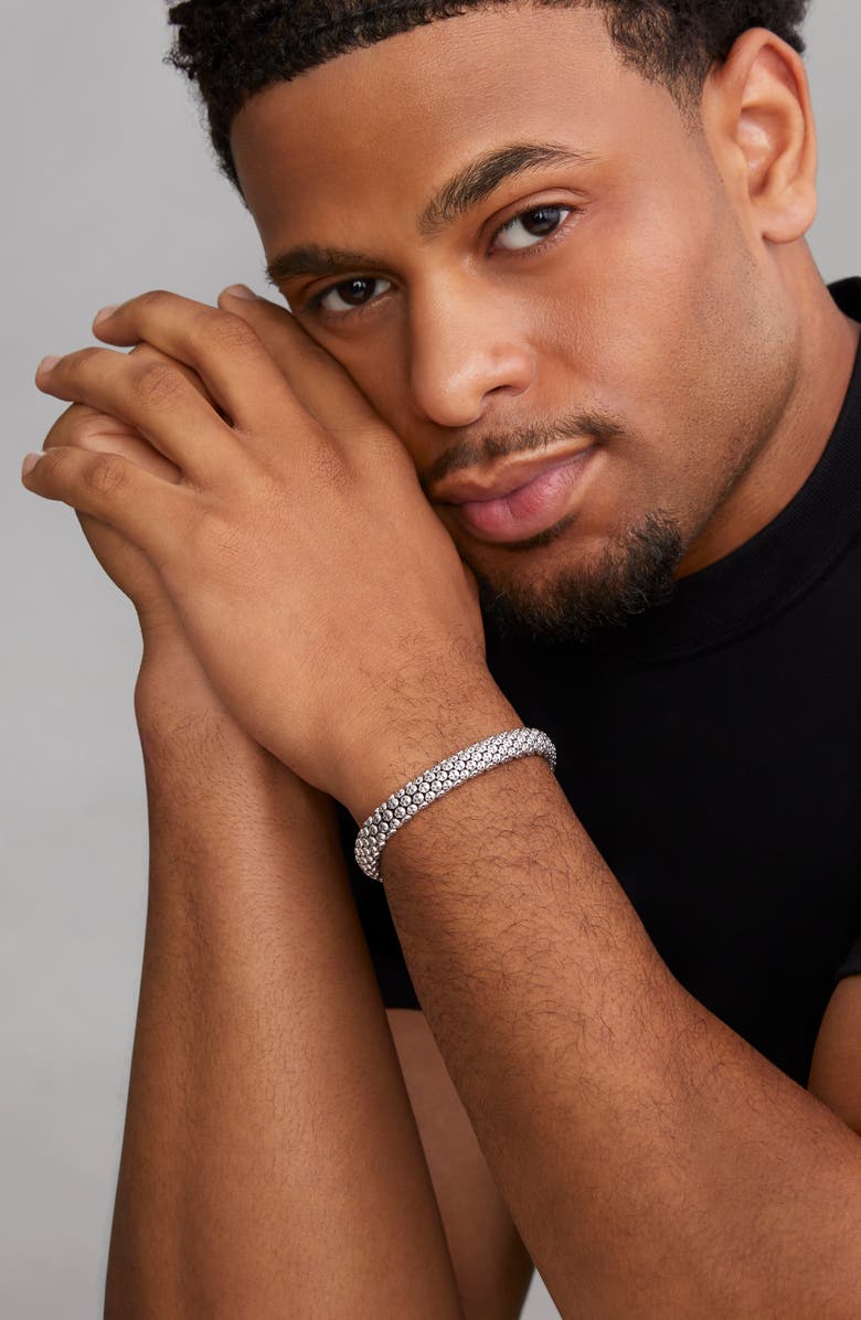 LAGOS Men's Anthem Caviar Skull Bracelet, Alternate, color, Silver