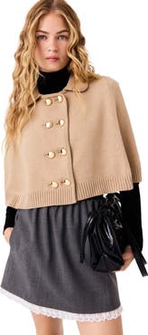 maje Wool blend mini cape