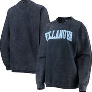 PRESSBOX Women's Pressbox Navy Villanova Wildcats Comfy Cord Vintage Wash Basic Arch Pullover Sweatshirt