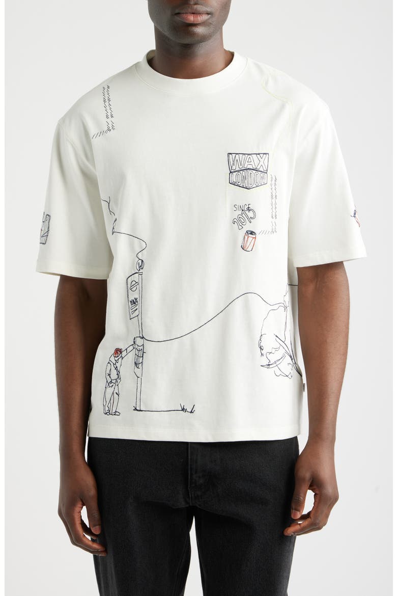 Milton London Life Scribble Graphic T-Shirt, Main, color, OFF WHITE