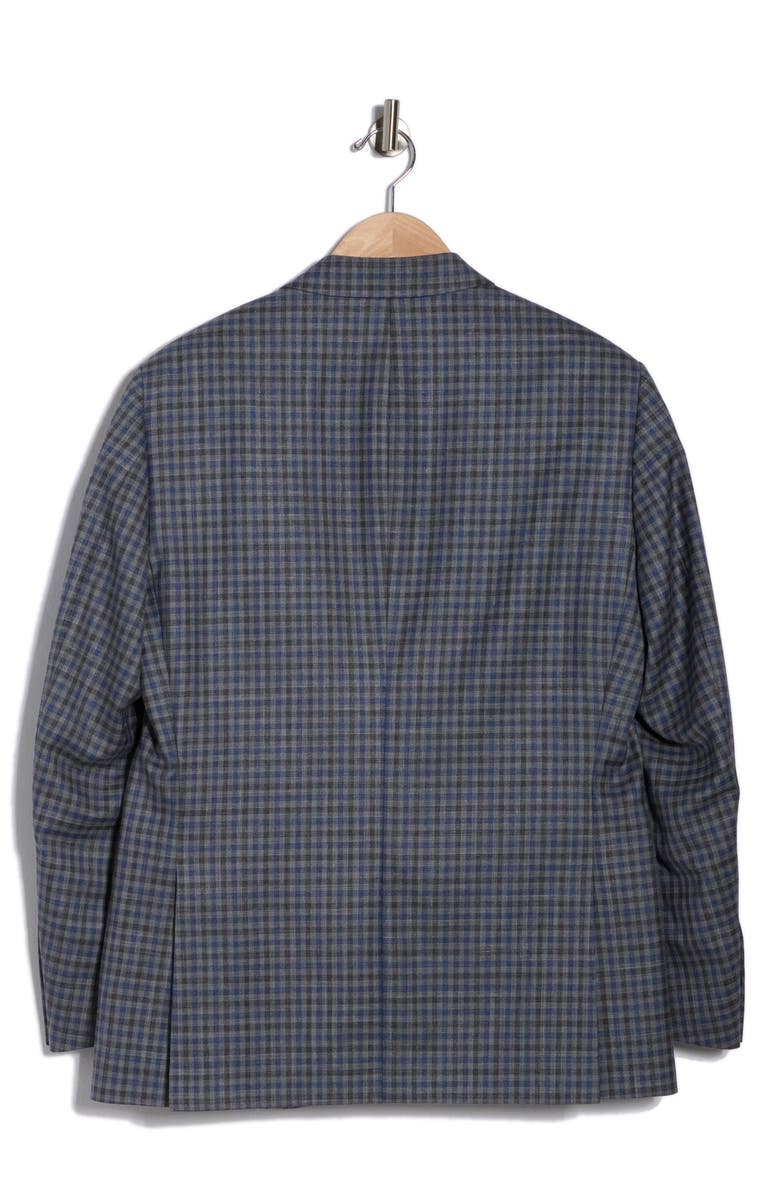 Peter Millar Flynn Classic Fit Check Wool Blend Sport Coat, Alternate, color, Grey