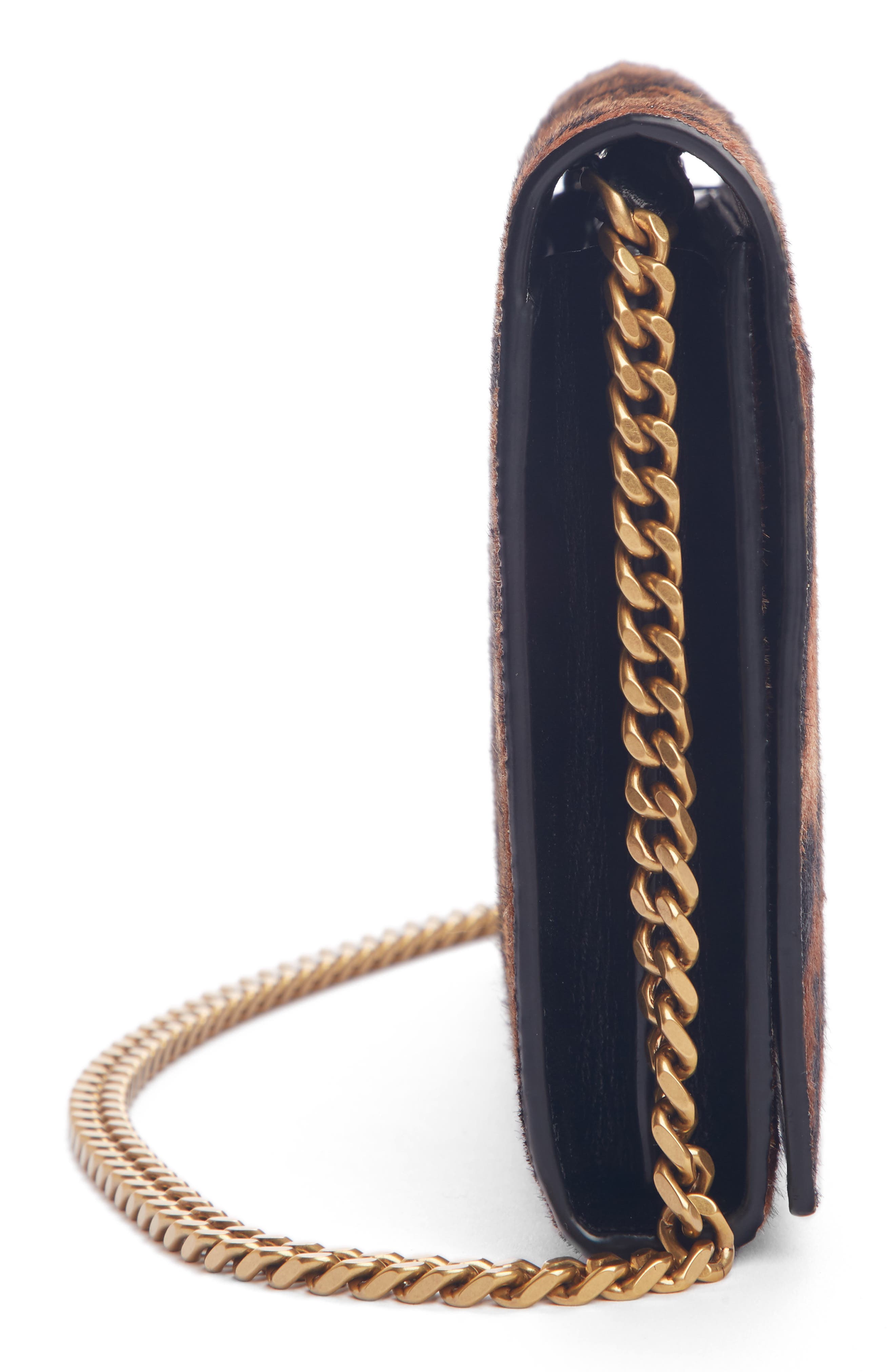 Monogramme Genuine Calf Hair Wallet on a Chain, Alternate, color, NATUREL/ NOIR
