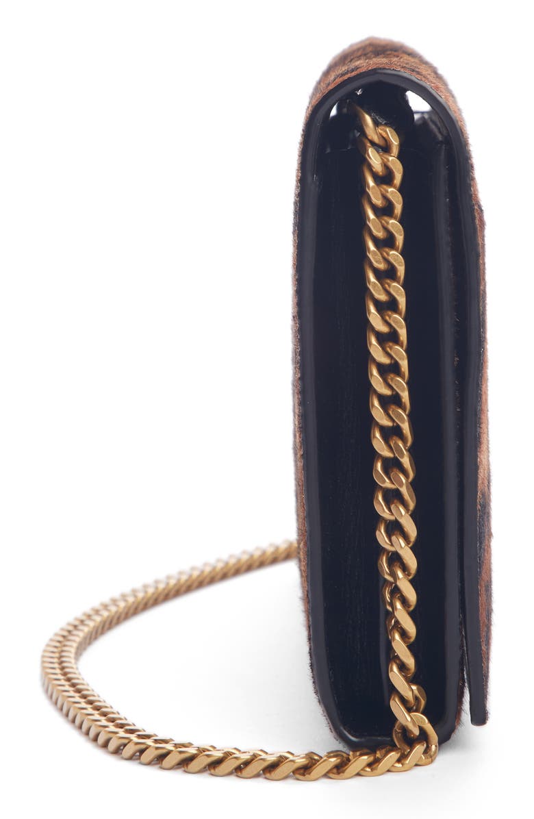 Saint Laurent Monogramme Genuine Calf Hair Wallet on a Chain, Alternate, color,
