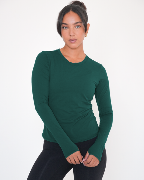 Raya Mid Length Compression Nylon Long Sleeve Top