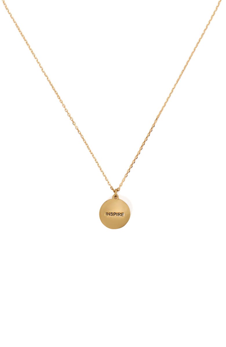 Kate Spade New York clear honesty medallion necklace, Alternate, color, Clear.