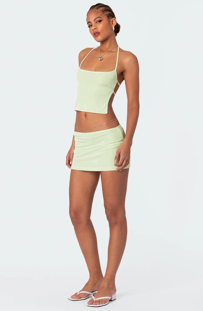 EDIKTED Keke Tie Back Halter Top, Alternate, color, Sage