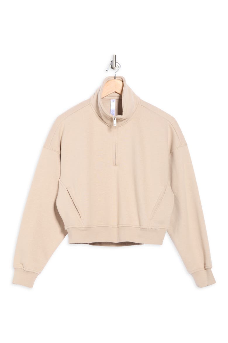 Forever Fleece Quarter Zip Sweatshirt, Alternate, color, COBBLESTONE