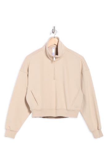 Apana Forever Fleece Quarter Zip Sweatshirt In Brown