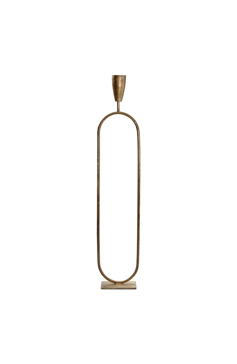 tag Tall Gold Iron Trumpet Taper Candle Holder for Everyday Use, Main, color, Gold