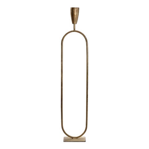 Tall Gold Iron Trumpet Taper Candle Holder for Everyday Use