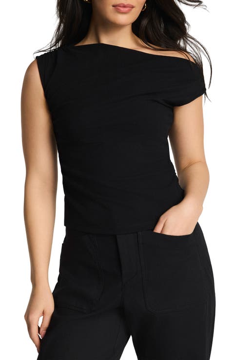 Shirred One-Shoulder Top