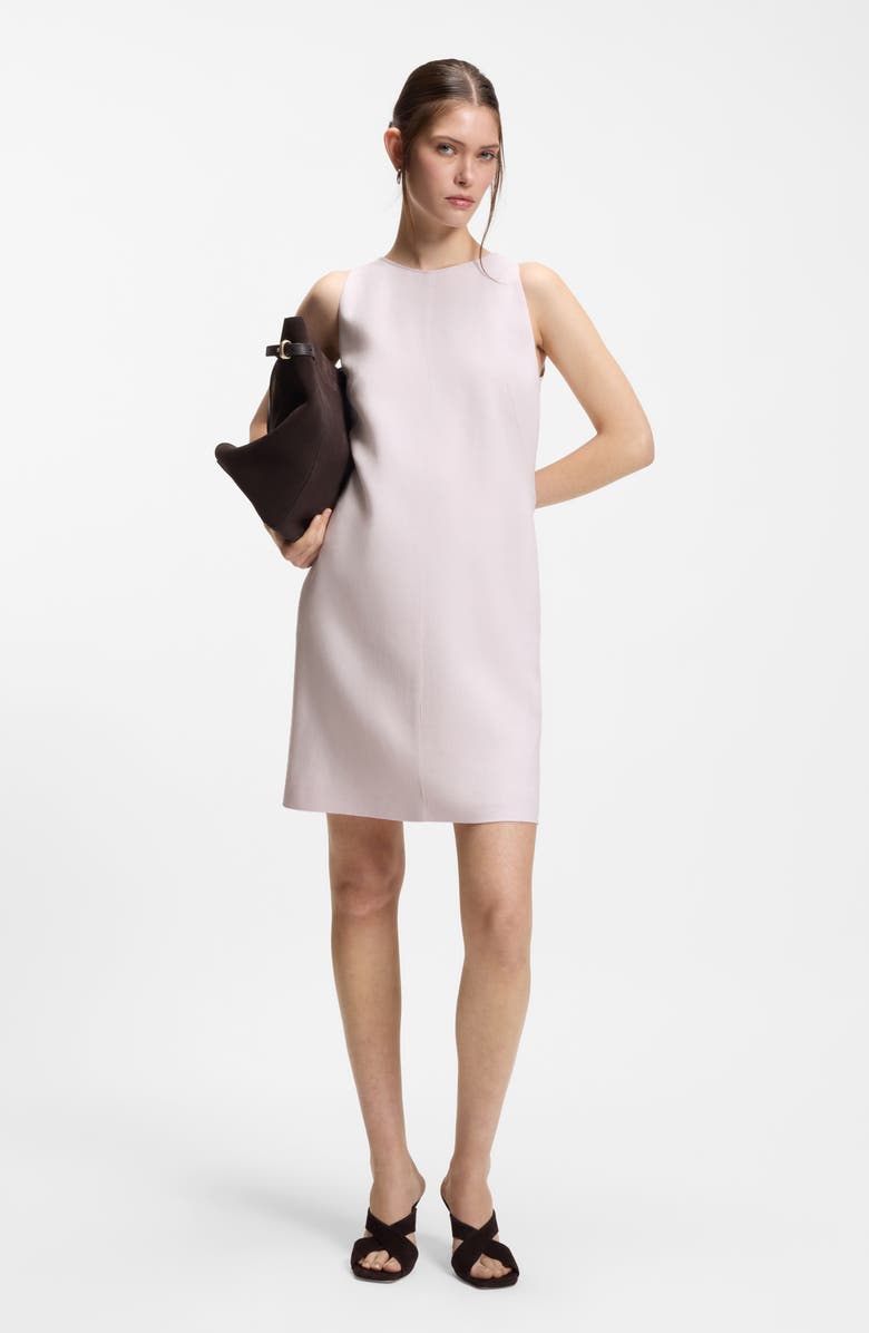 BOSS Sleeveless Linen Blend Shift Dress, Alternate, color, Ocean Rose