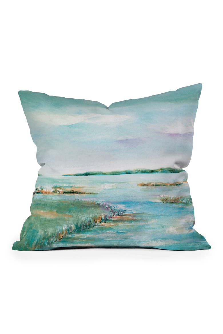 On The Marsh Throw Pillow, Main, color, BLUE