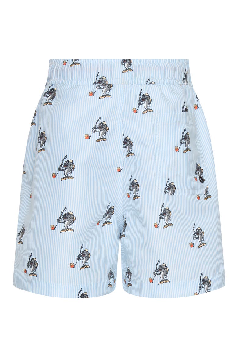 Kids' Fish Stripe Swim Trunks Toddler & Little Kid), Alternate, color, MULTI BLUE