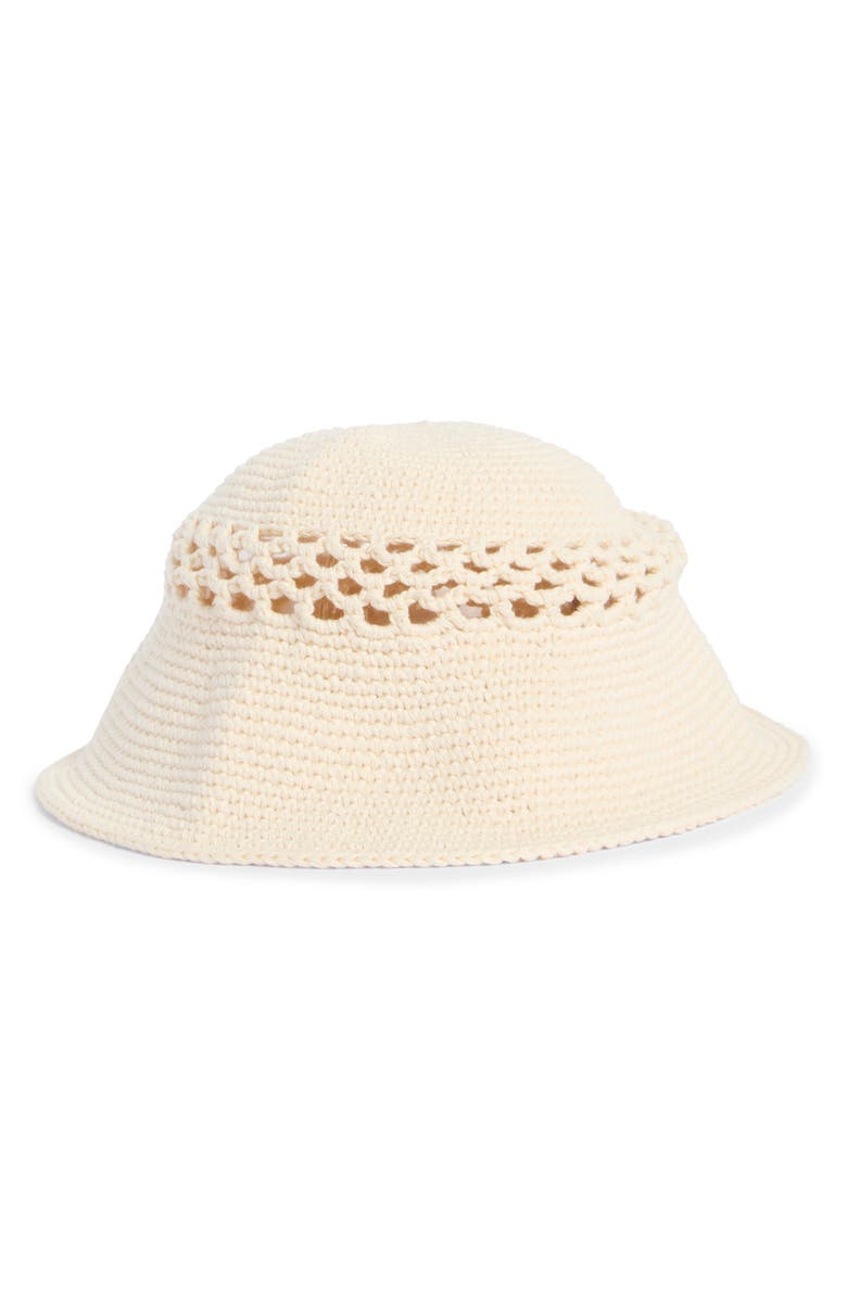 Roxy Down the Street Crochet Open Stitch Bucket Hat, Alternate, color,