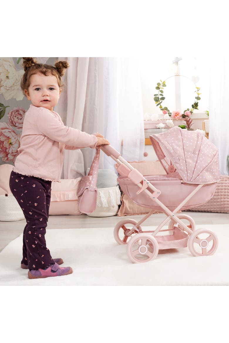 Doll Pram Cosy Play Push Stroller Fits 18" Dolls, Ages 3+, Alternate, color, Multicolored