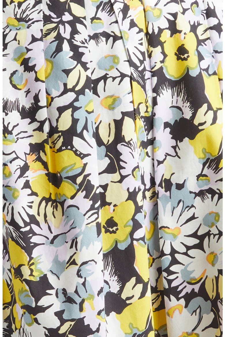 Pop Flowers Print High Waist Cotton Skirt, Alternate, color, PFY56 MAIZE