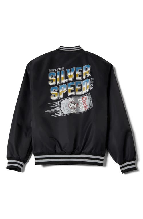 Brixton Coors Light® Silver Speed Shop Bomber Jacket In Black