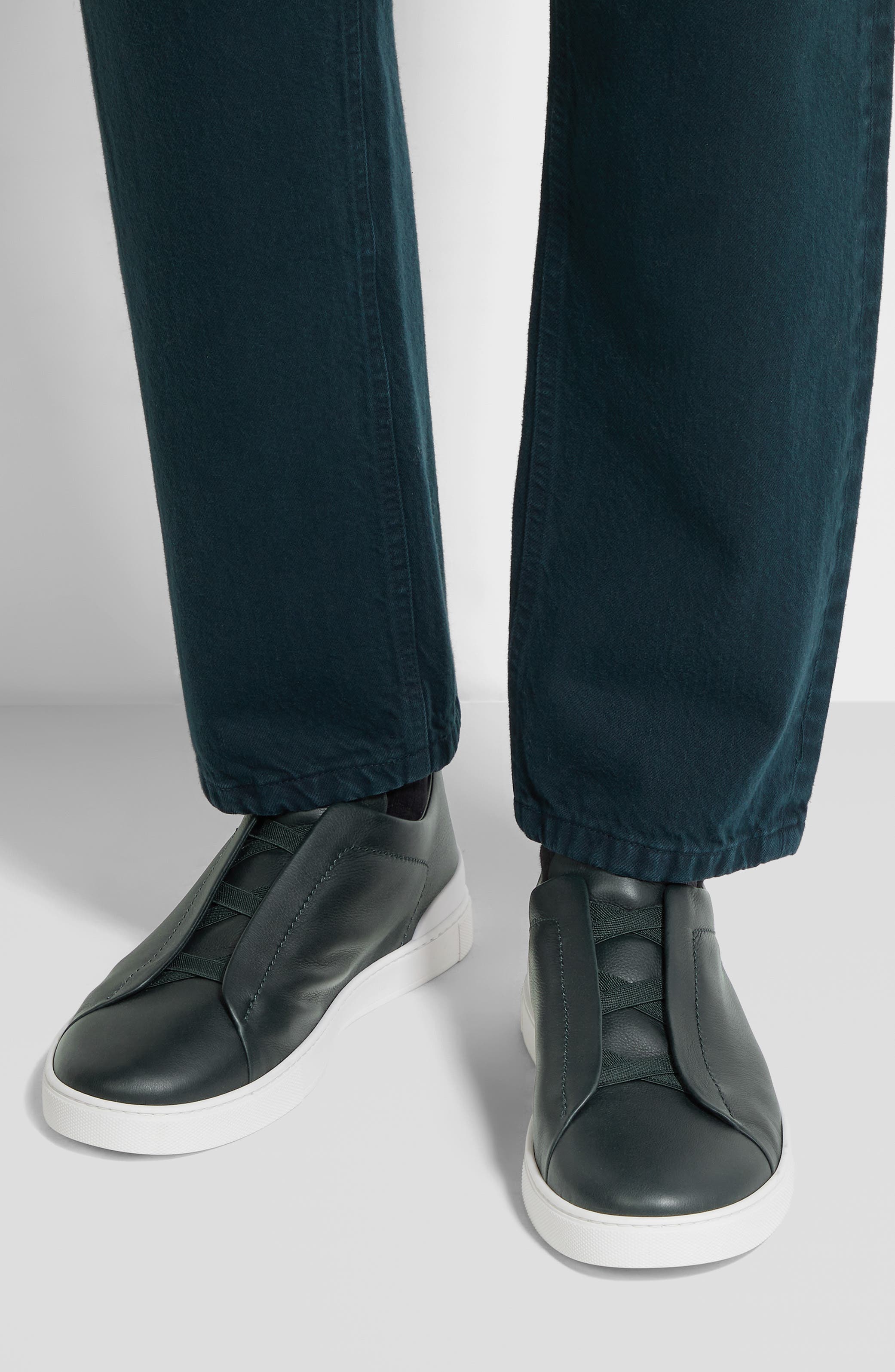 ZEGNA Triple Stitch<sup>™</sup> Secondskin Sneaker, Alternate, color, Dark Green