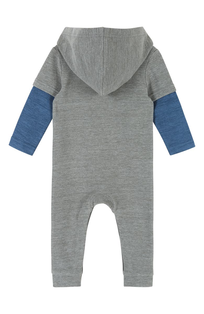 Andy & Evan Colorblock Hooded Romper, Alternate, color,