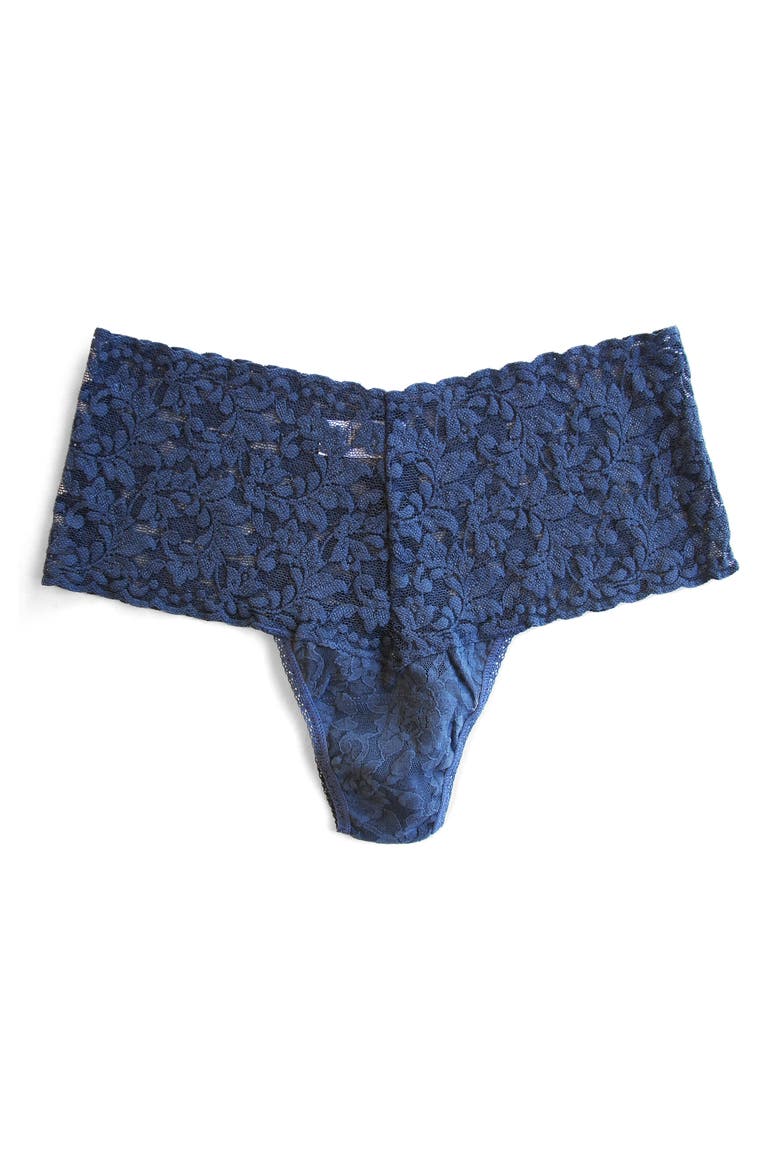Retro High Waist Thong, Alternate, color, NIGHTSHADOW BLUE