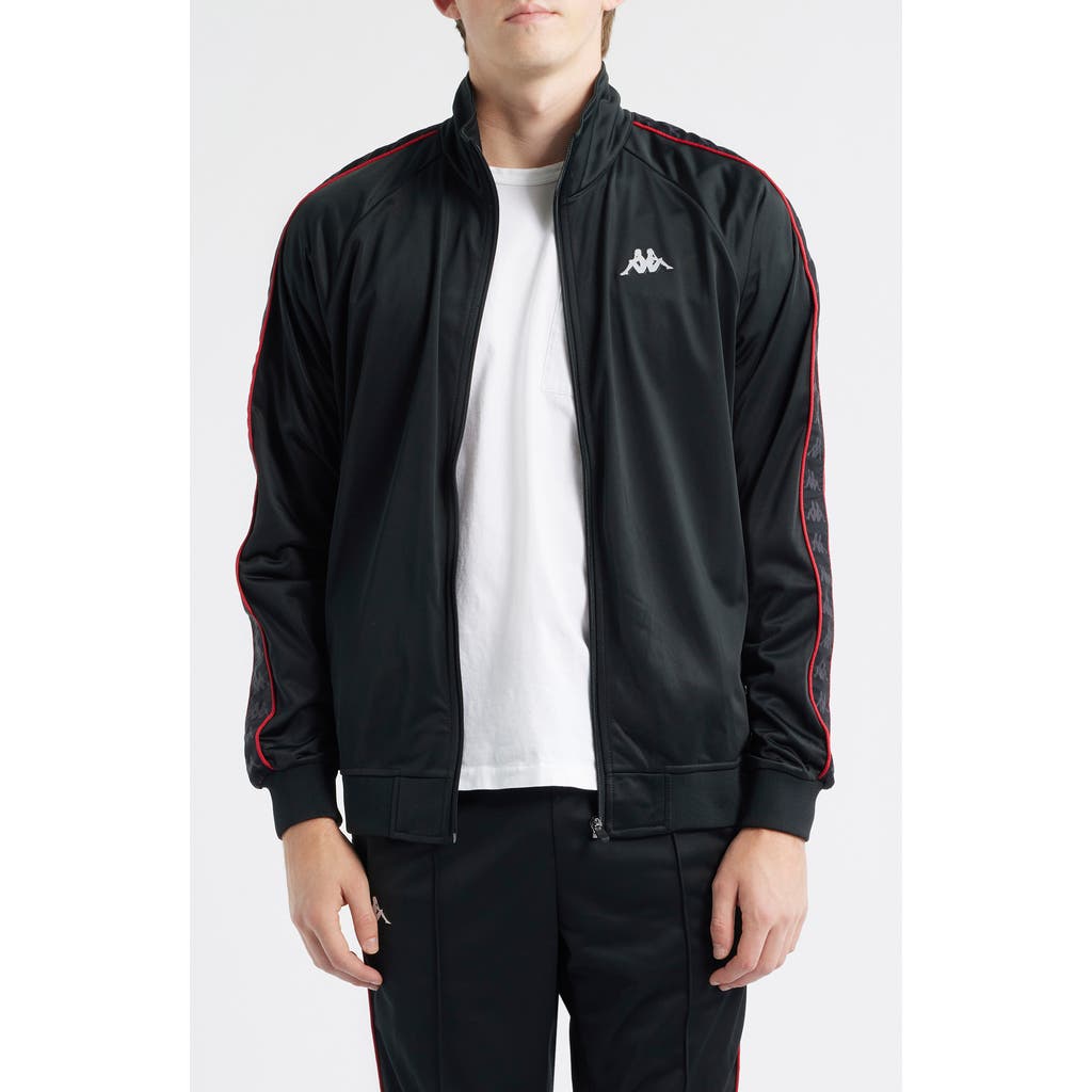 KAPPA 222 Banda Anniston Slim Fit Tricot Track Jacket in Black - Red Racing - White  product